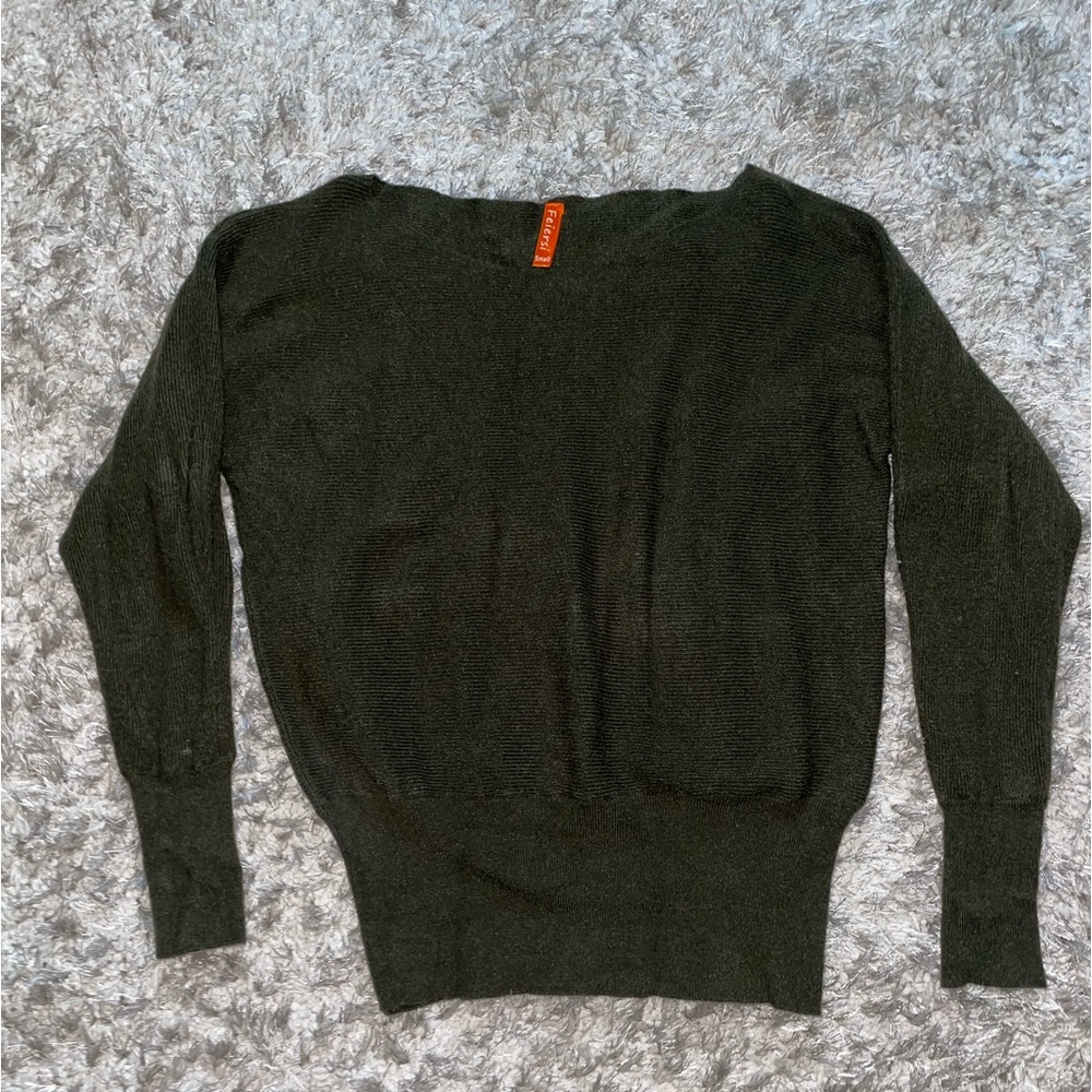 Cinch waste off the shoulder sweater